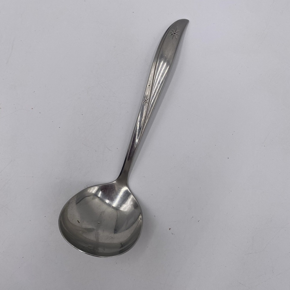 Oneida TWIN STAR MCM Atomic Community Stainless Flatware Silverware Gravy Ladle